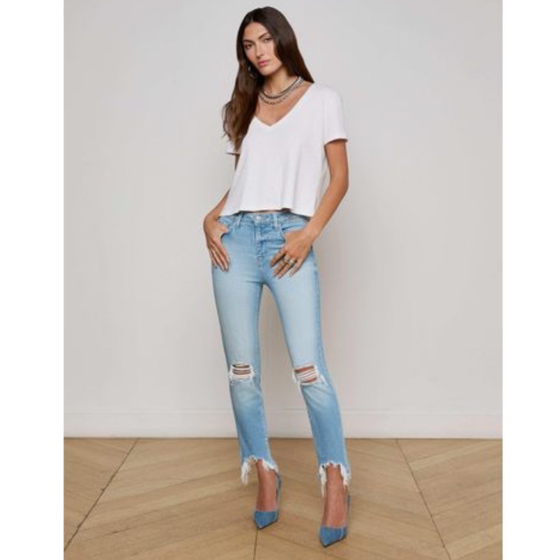 Lagence High Line Distressed Skinny Jean In Lombards Destruct